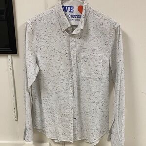 Club Monaco White Speckled Casual Shirt